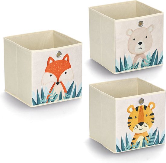 Zeller Present 14479, Panier de rangement, Beige, Multicolore, Autonome, Garçon/Fille, Image, Carré