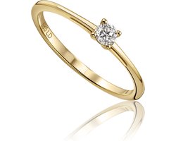 Miore - Gouden Ring met Diamant Dames 14 karaat Goud - Trouwringen