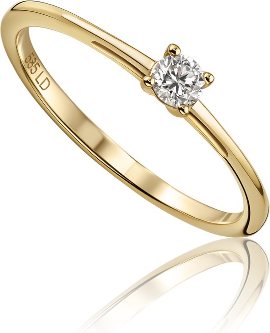 Miore - Gouden Ring met Diamant Dames 14 karaat Goud - Trouwringen