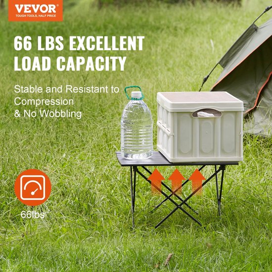 Vevor - Camping Klaptafel - Opvouwbare Picknicktafel - BBQ Tafeltje - 66kg Draagvermogen - Aluminiumlegerring - Voor 4 personen van Vevor — afbeelding 3