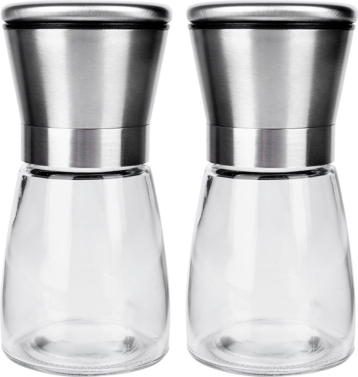 Zout- en Pepermolen Glas 2 stuks - Peper- en Zoutmolen - Kruidenmolen - Zout en Peper Molen