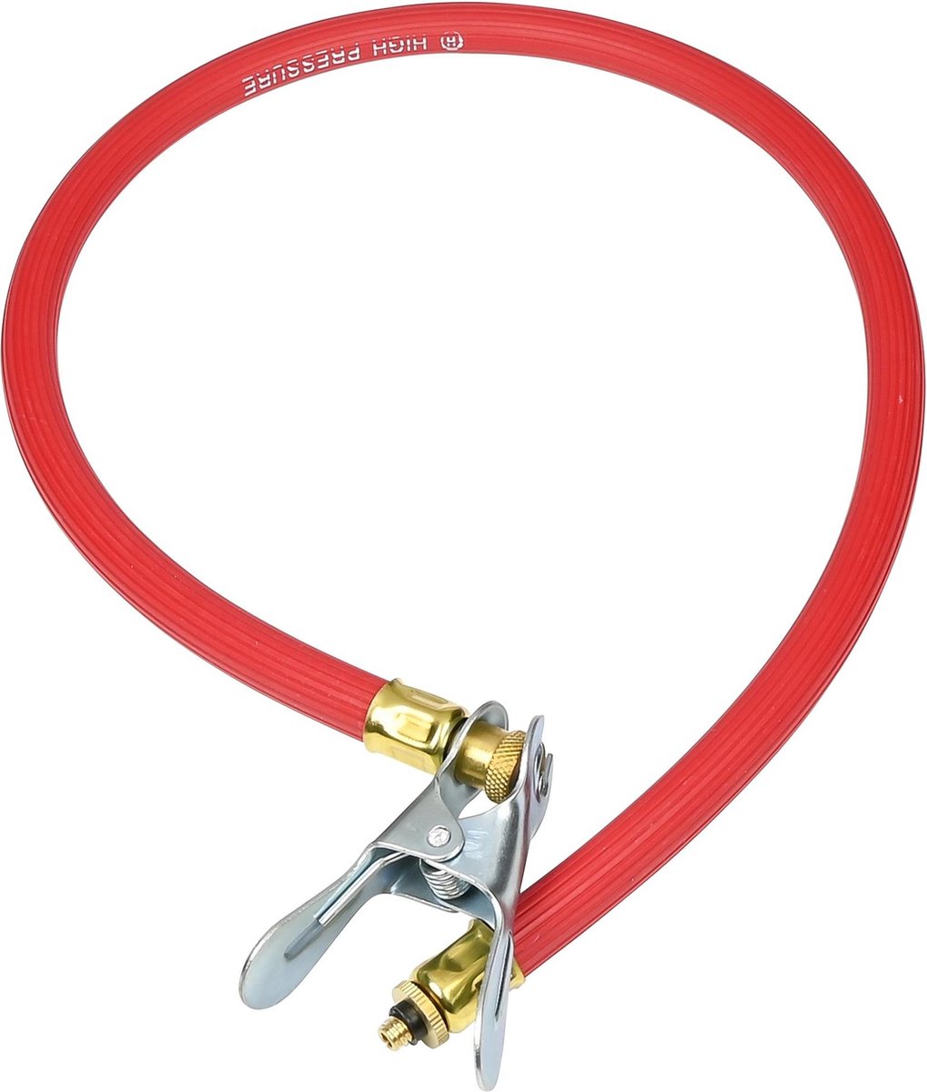 Fietspomp slang - universeel - jumbo - high pressure - rood - vervangende reserve fietspompslang