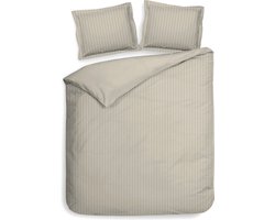 Heckettlane Dekbedovertrek Banda - Bedlinnen met Strepen - 240x220 - Natural - Dekbedhoes van 100% Katoen-Satijn