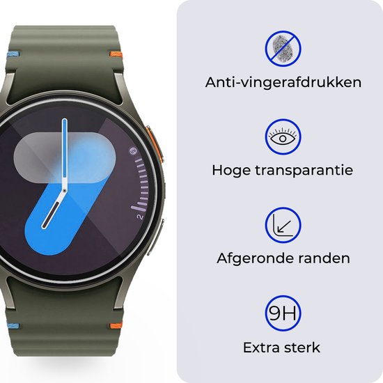 Screenprotector - 2 Stuks - Geschikt voor Samsung Galaxy Watch 7 (44 mm) - Sterk & Shockproof - Tempered Glass - Gehard Glas - Beschermglas Screen Cover - Bescherm Protector voor Smartwatch