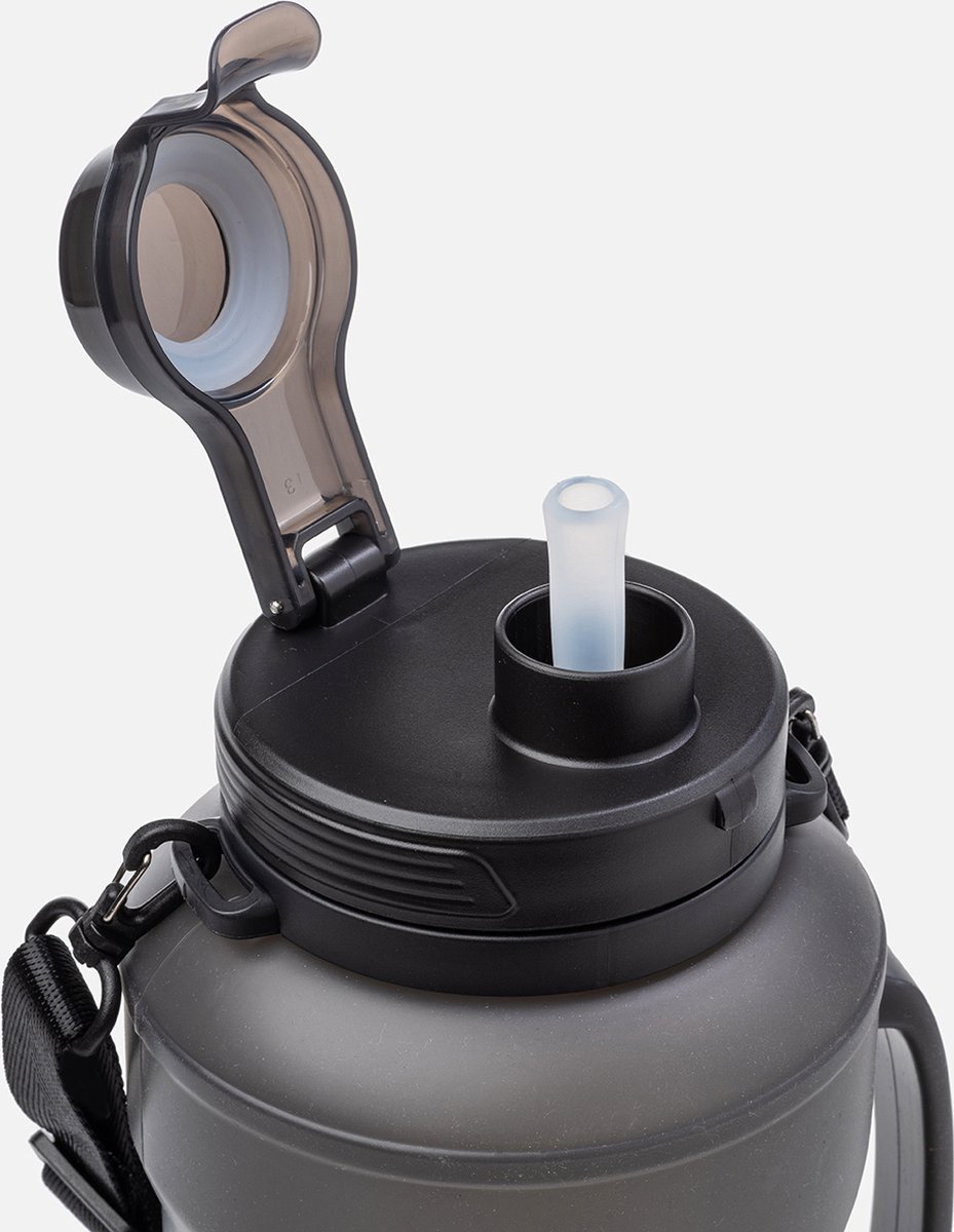 Duradis - Opvouwbare waterfles - Drinkfles - Waterzak - Duurzaam - Siliconen - 2000 ml - Zwart — cadeau in Sport & Outdoor - foto 5