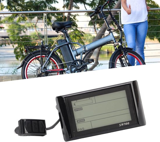 Elektrische Fiets Display Meter, Elektrische Fiets LCD Display ABS Waterdicht Multifunctioneel Vijf Pin Aansluiting LCD Kleurendisplay Meter Bedieningspaneel voor Fiets Scooter