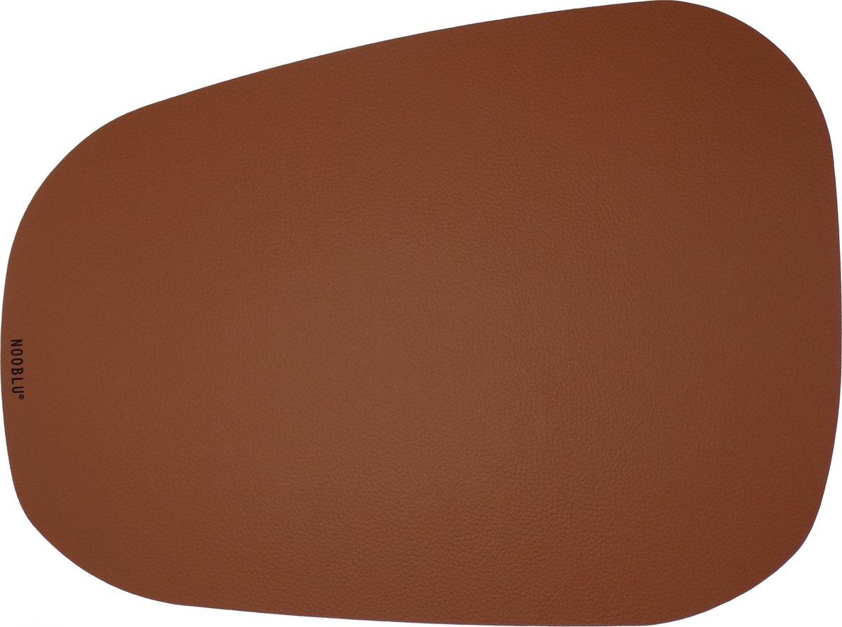 NOOBLU PEBL onderzetter / muismat 28 x 21 cm - Kleur: Cognac, Aantal: set van 4