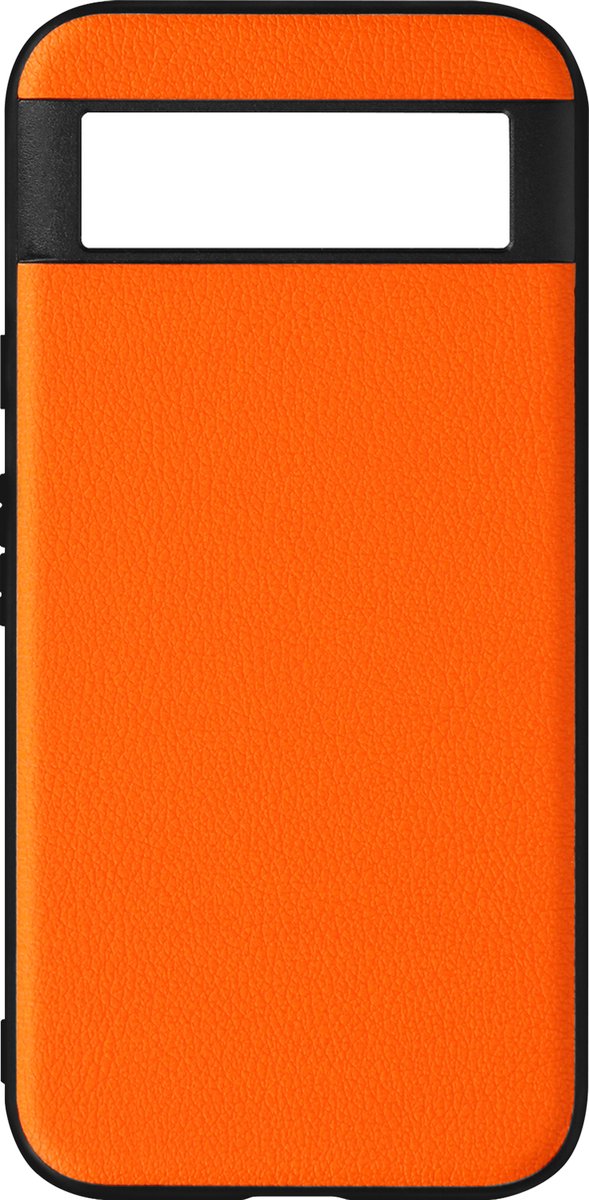 Avizar Hoes Geschikt voor Google Pixel 8A Bi-materiaal lederlook, Oranje