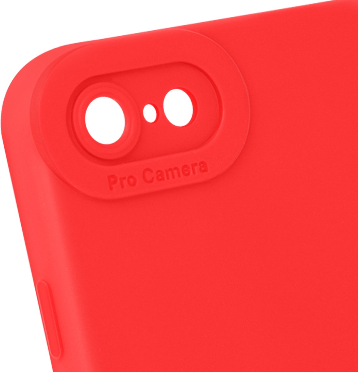 Avizar Hoes Geschikt voor iPhone 7 / 8 / SE 2020 / 2022 Mat Beschermde Camera, Rood