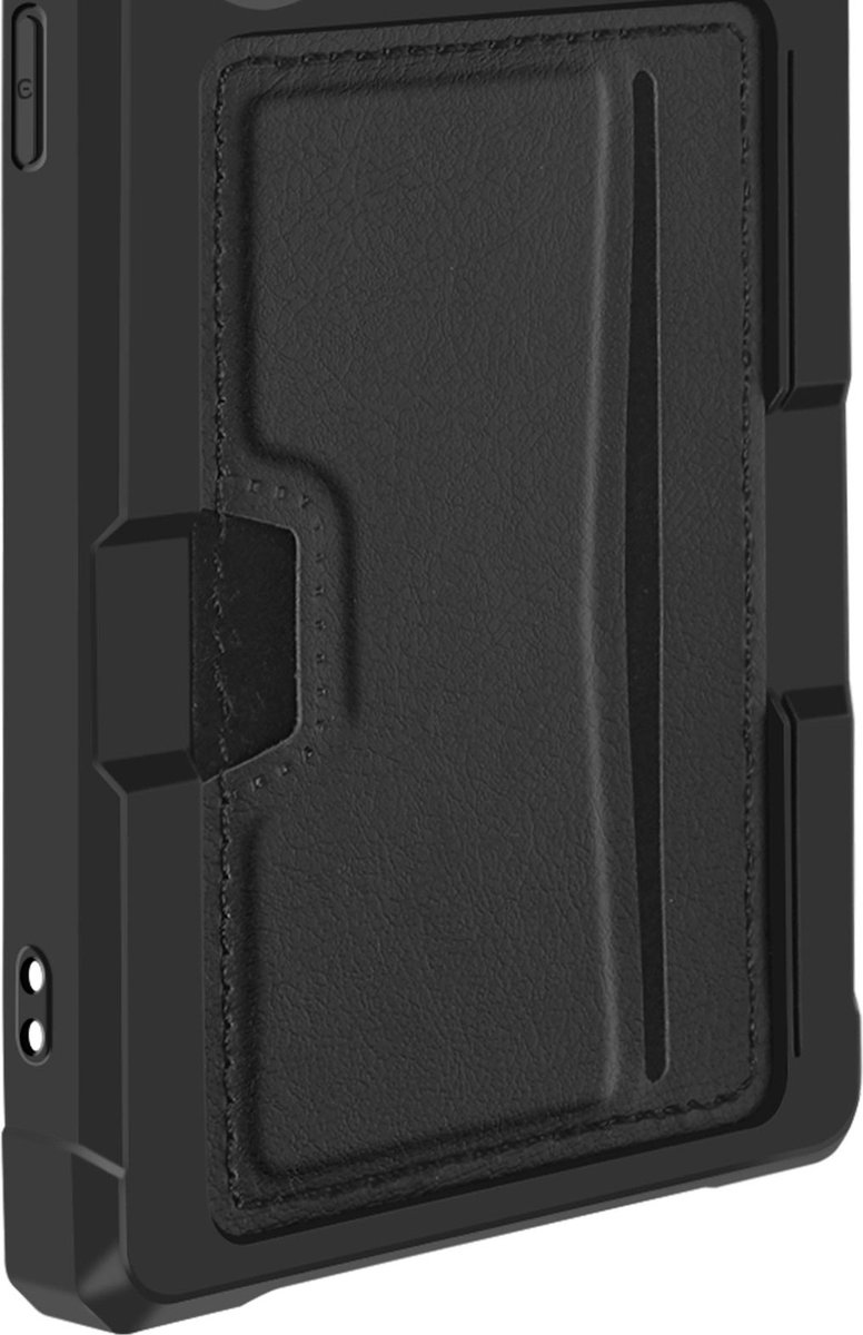 Avizar Hoes Geschikt voor Samsung Galaxy S24 Ultra Silicone gel kaarthouder, Zwart
