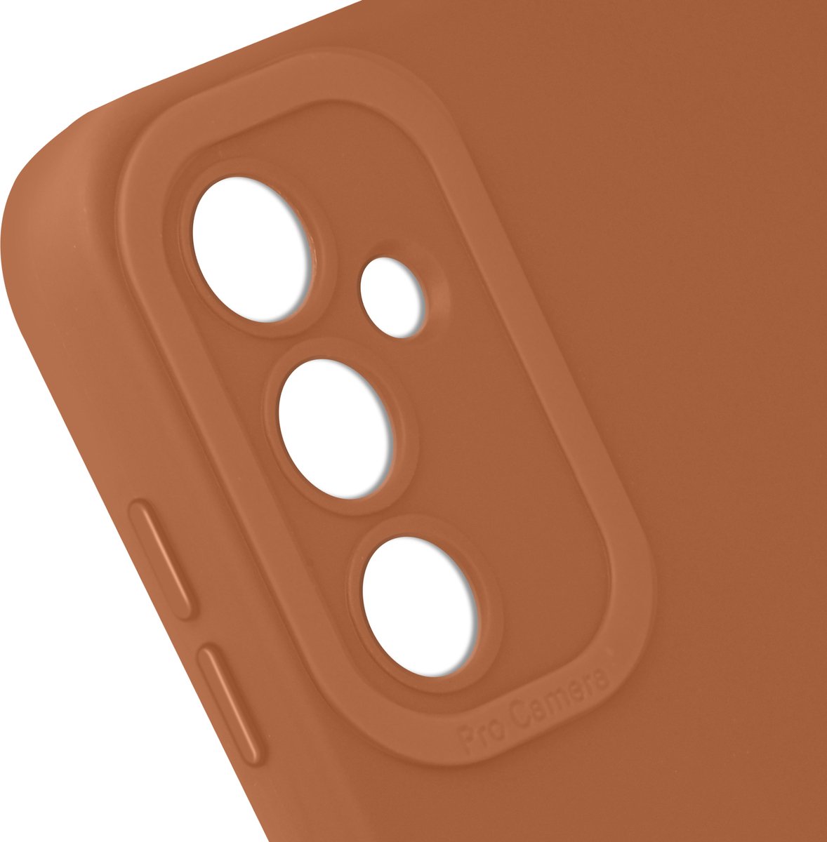 Avizar Hoes Geschikt voor Samsung Galaxy A14 Mat Beschermde Camera, Bruin