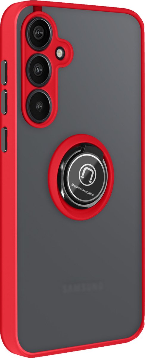 Avizar Hoes Geschikt voor Samsung Galaxy A35 5G Ondersteuningsring Ondersteuning, Rood