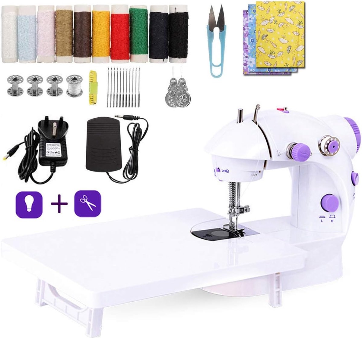 Naaimachine voor Kindere\n met Uitbreidingsaccessoires - Geschikt voor Thuisgebruik en Beginners - Automatische Draadinrijger - Handige Huishoudnaaimachine