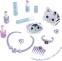 Gabby's Dollhouse make-up accessoires: lipstick, nagellak, ketting, ringen, haarborstel en tasjes.