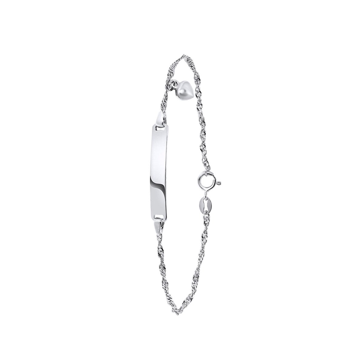 Lucardi Meisjes Armbandje met hanger met plating - Hart - Cadeau - Echt Zilver - Zilverkleurig