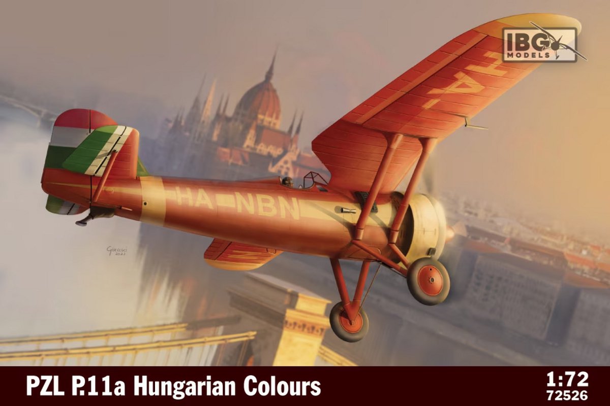 IBG Models Modelbouwpakket Vliegtuigen - 72526 PZL P.11a - Hungarian Colours - Propeller Vliegtuig Plastic - 1:72 - Modelbouw