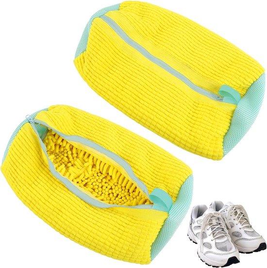 2 Sacs Lavage Chaussures Machine - Nettoyage 360°, Maille Polyester-nylon, Cordon De Serrage, Pour Baskets, Peluches - 7