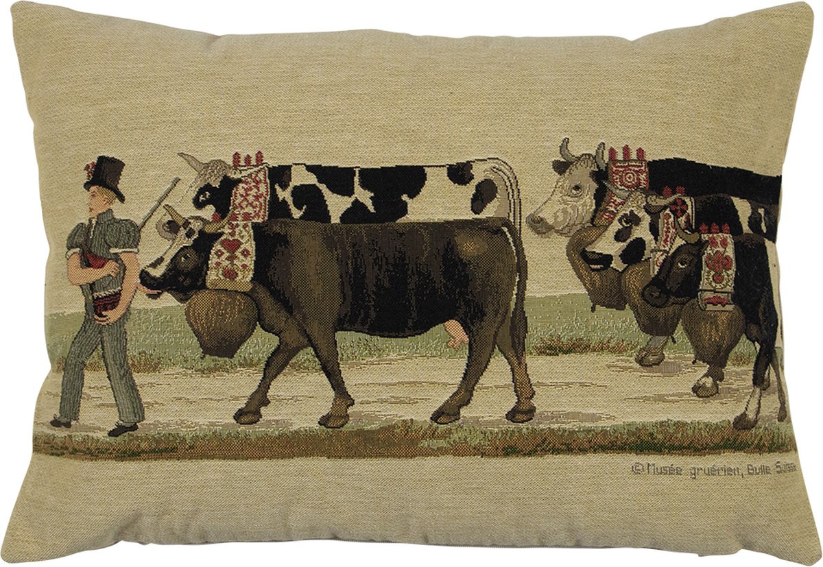 gobelin kussen almabtrieb koebel 30x45cm