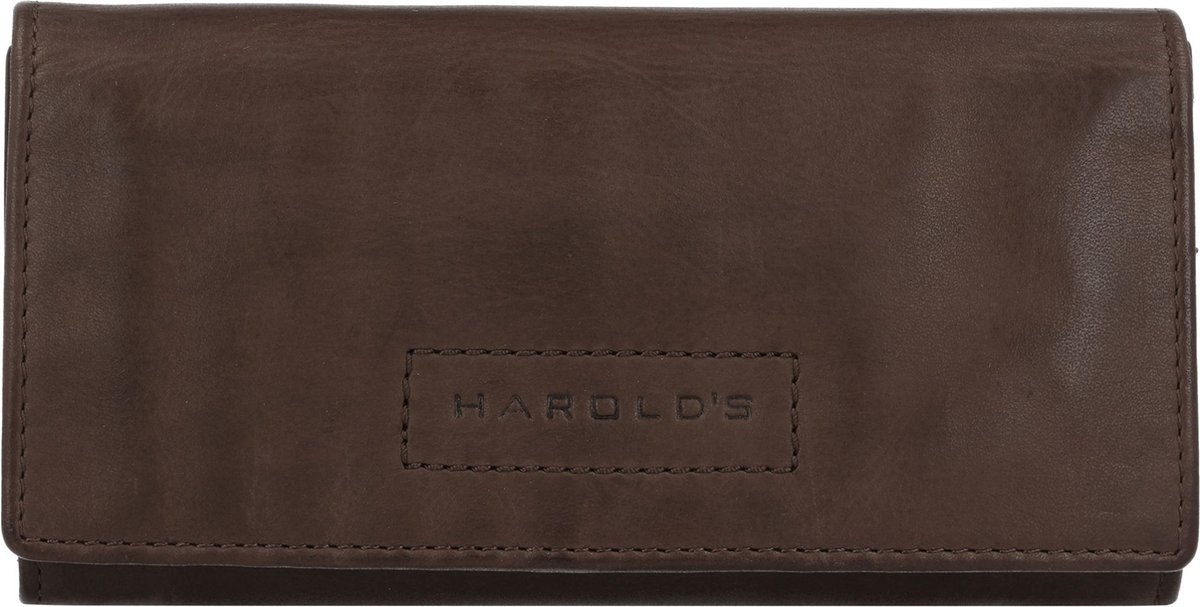 Harold's Lederen portefeuille 19 cm - Dames - Horizontaal - braun