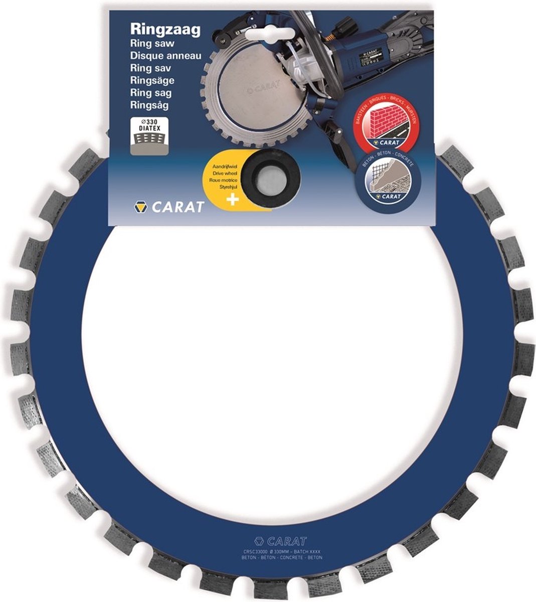 Carat Ringzaag Beton Ø330mm Incl Aandrijfwiel - CRSC330000