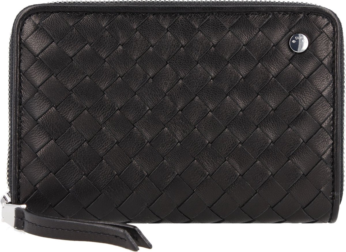 abro Piuma Portemonnee Leer 15 cm - Dames - Horizontaal - black-nickel