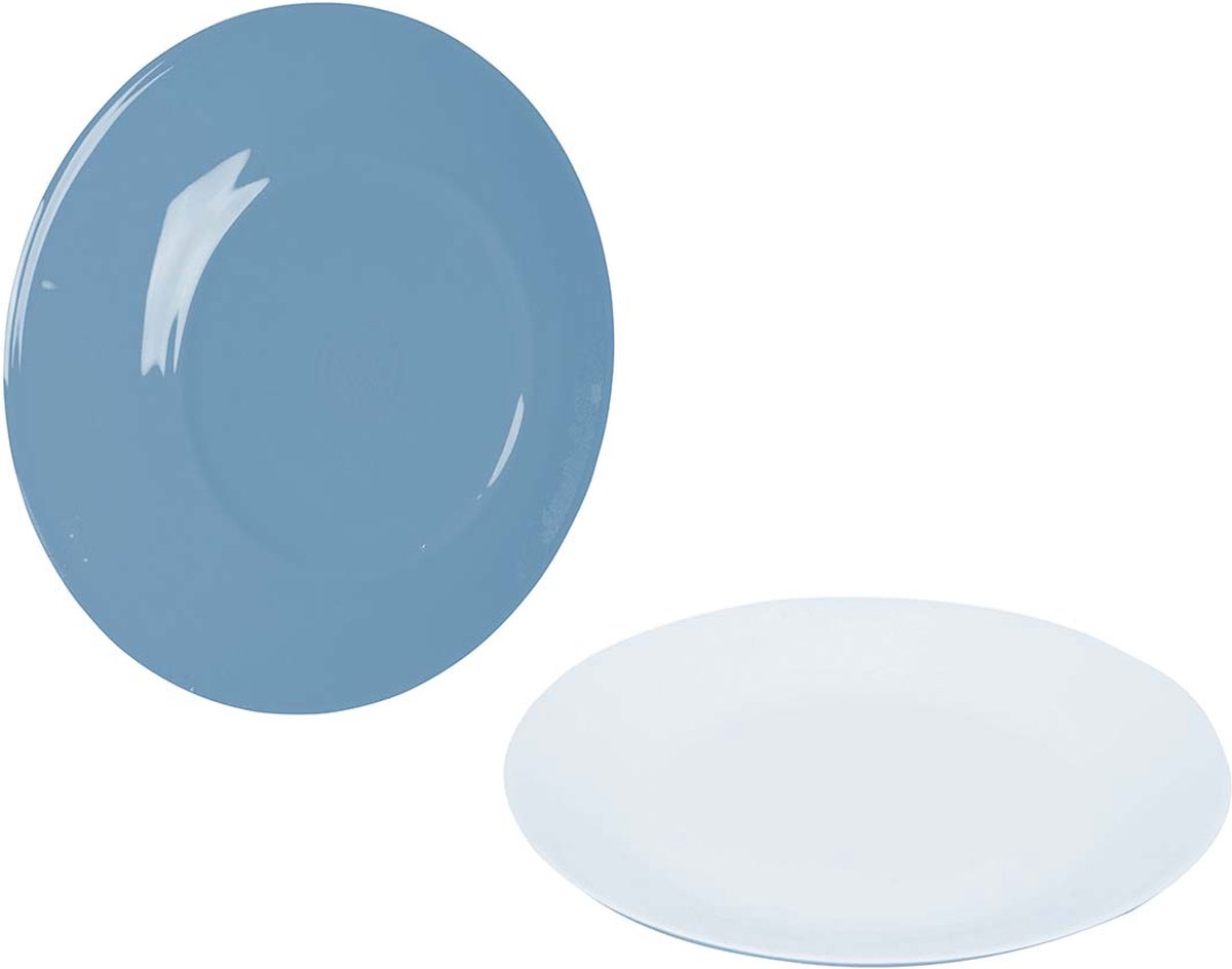 Bo-Camp - Ontbijtbord - Two-Tone - Melamine - 4 Stuks - Blauw