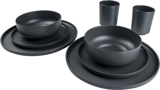 Bo-Camp - Industrial - Servies - Patom - 16 Stuks - Antraciet van Bo-Camp — afbeelding 4