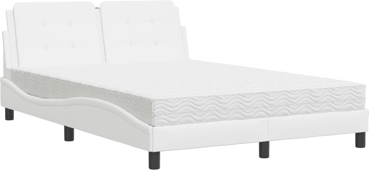 vidaXL - Bedframe - zonder - matras - "Zadar" - kunstleer - wit - 140x200 - cm