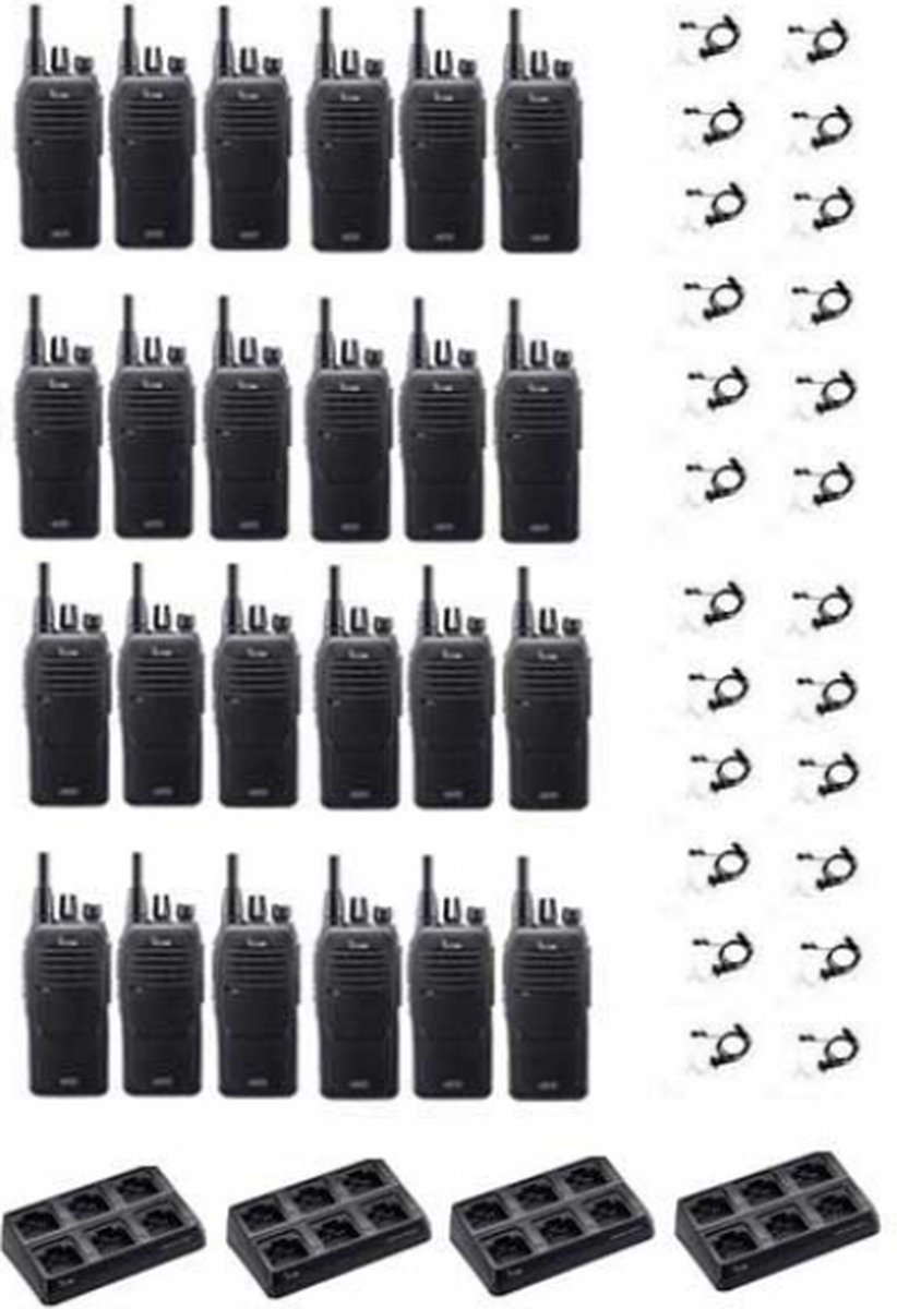 Set van 24 Icom IC-F29DR3 Digitaal met beveiliging headsets en multilader