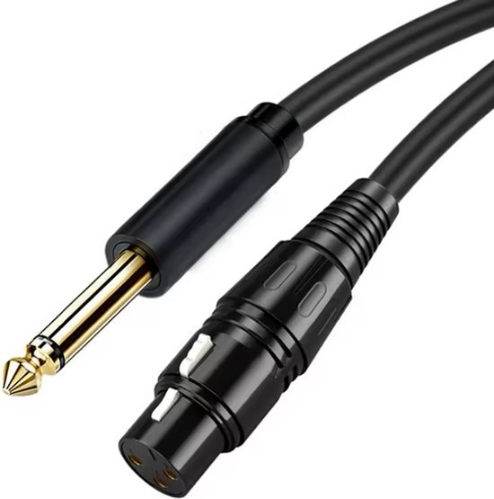 Qost Qost - XLR Male naar 6.35 MM Jack Male - 1,5 meter - Zwart - Unbalanced ...