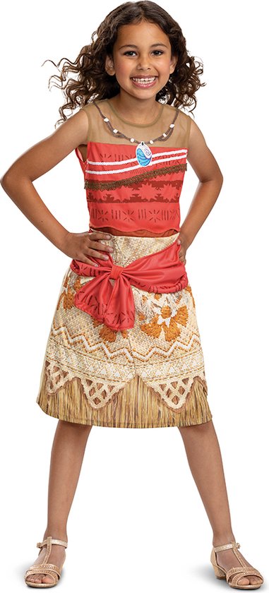 DISNEY - MOANA, kostuum Moana/Vaiana Classic, Maat S (5 - 6 jaar), Meisjes