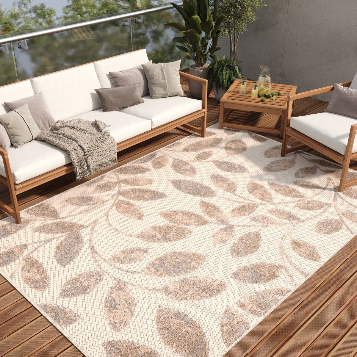 Tapiso Patio Indoor Tapijt Buitenkleed Tuintapijt Vloerkleed Buiten Outdoor Maat- 160x220