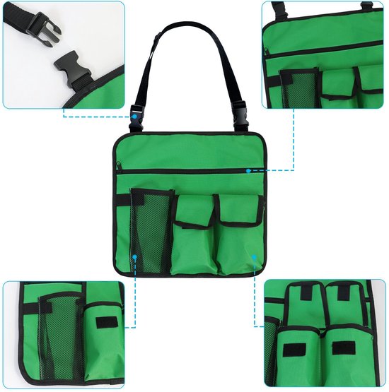 1 stuk(groente)Stoel Armleuning Organisator - Waterdicht - Strandstoel - Hangend Opbergtasje - Snacktas met 4 Zakken - voor Outdoor Opvouwbare Campingstoel - Caddy Stoel Armsteun Bekerhouder Schouderzijde Draagtas van Apolena — afbeelding 2