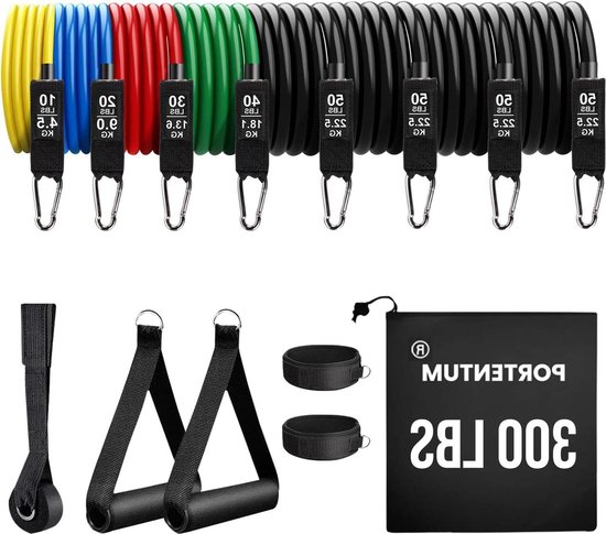 Set Di Fasce Elastiche Per Allenamento - 12 Pezzi Con Accessori Per Yoga, Palestra E Casa
