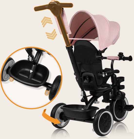 LIONELO Haari Kinderdriewieler - 4-in-1 met Draaistoel en Verstelbare