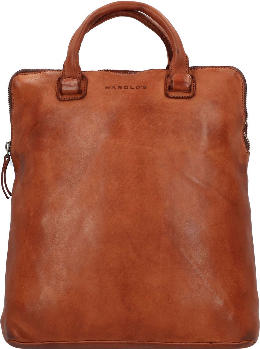 HAROLD'S Leren Vrije tijd rugzak Rugzak Submarine Post-Citybackpack Cognac Bruine