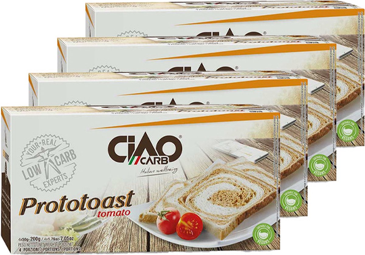 Goedkoopste CiaoCarb | Prototoast Tomaat | Stage 2 | 4 stuks | 4 x 200 gram