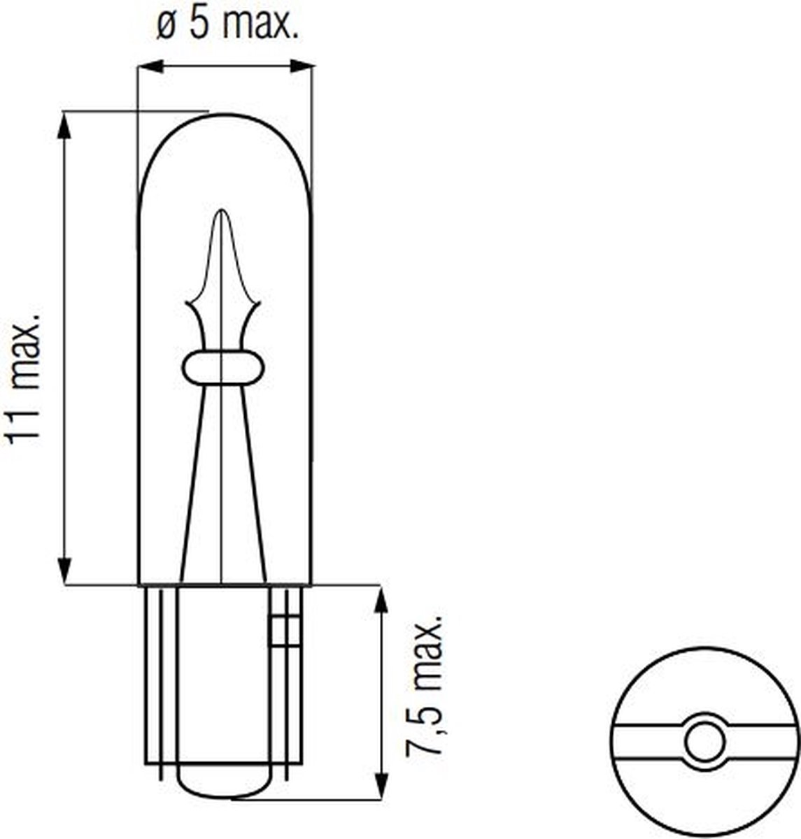 Bosma Lamp 12V 1.2W T5 - WEDGE-T5