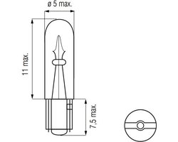 Bosma Lamp 12V 1.2W T5 - WEDGE-T5