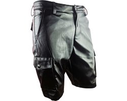BNDGx® - Korte Broek Heren - Maat M - Open kruis Erotische Sex kleding - Nep Leer BDSM porno outfit Man