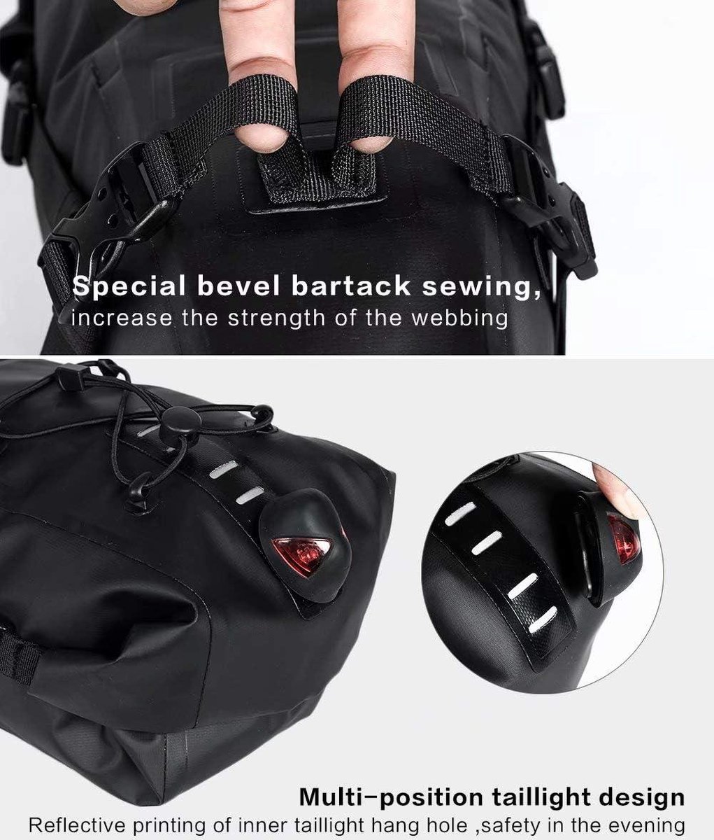 Waterdichte fietszadeltas - 15 liter - voor mountainbike en racefiets