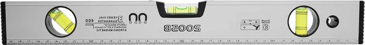 400mm Hoge Precisie Magnetische Aluminium Bubble Heerser Waterpas - Zilver