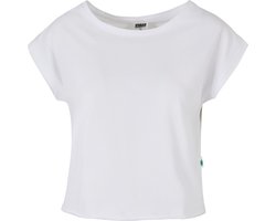 Urban Classics Dames-T-shirt: Ladies Organic Open- Edge -T-shirt