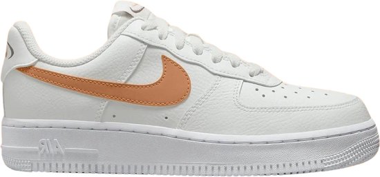 Nike Air Force Low Maat Wit/Amber Bruin Sneakers