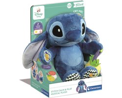 foto van Clementoni Baby Speelgoed - Stitch Knuffel - Kalmerende en spellende knuffel - Maakt muziek - 0-36 maanden