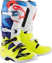 Alpinestars Crosslaarzen Tech 7 Fluor Yellow/White/Blue/Cyan-51 (EU)