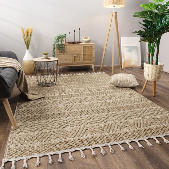 Paco Home Vloerkleed Woonkamer Laagpolig Vintage Abs Modern Geometrisch Ruitpatroon 120x160 Cm 758457950