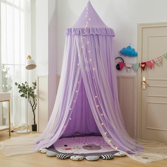 Eimilaly Kanten Bed Luifel Klamboe, Prinses Bed Luifel voor Meisjes Kamer Decor, Groen/Enkele Deur