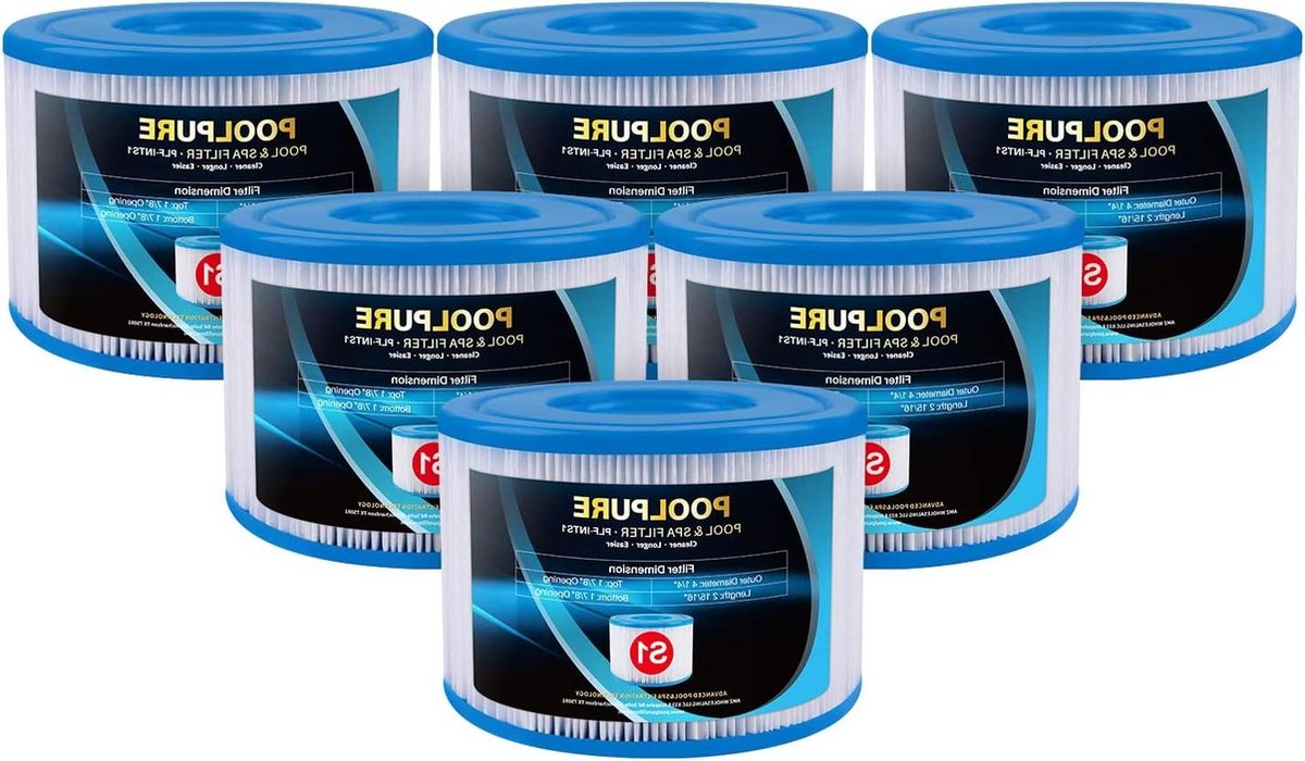 TOREAD Lot De 4 Filtres PureSpa Type S1 - Compatible Intex Easy Set 11692, Pour Piscine Gonflable, 8.9x11.4 Cm
