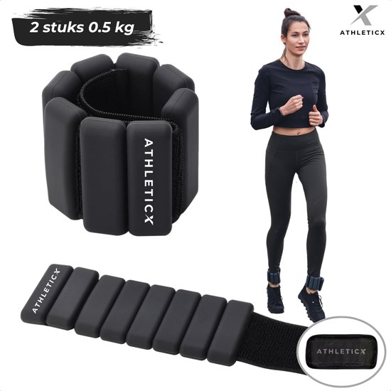 Foto: Athelticx polsgewichten en enkelgewichten 2 x 0 5 kg verstelbaar set van 2 stuks zwart incl opbergetui been gewichten polsgewicht handgewichten wrist ankle weights ankle strap gewichtsmanchetten home workout